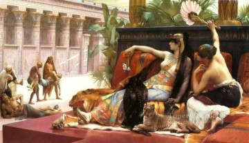 Cleopatra probando venenos en presos condenados Alexandre Cabanel Pinturas al óleo